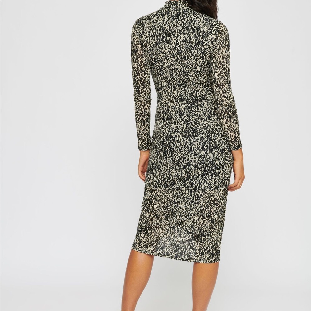 Dynamite mock neck leopard print dress midi dress.